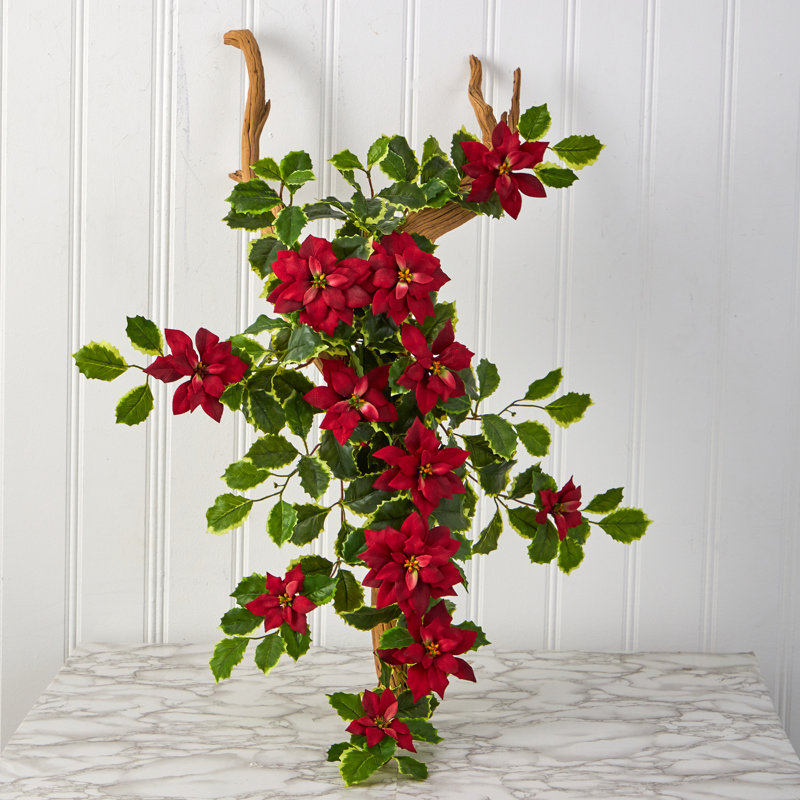 Panier de rangement poinsettia, Rouge