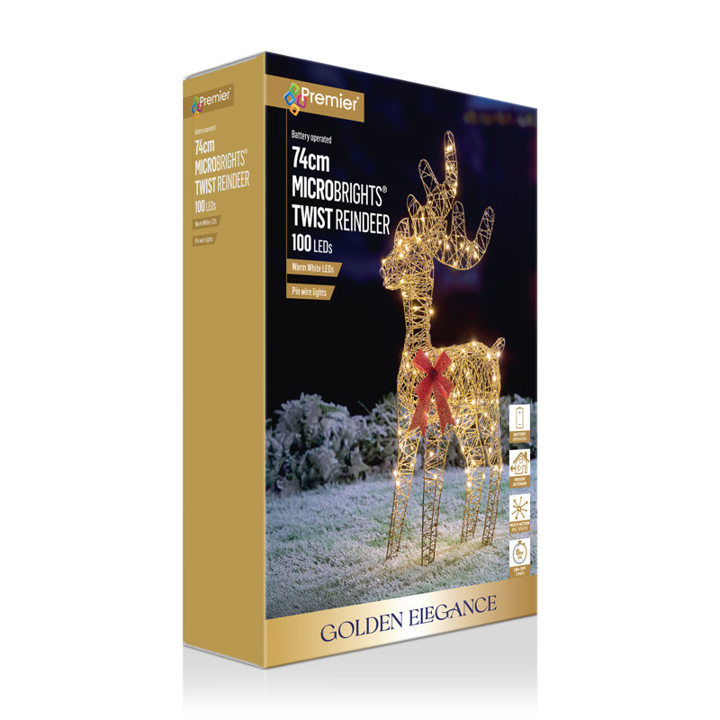 Pre-lit Golden Elegance Standing Reindeer