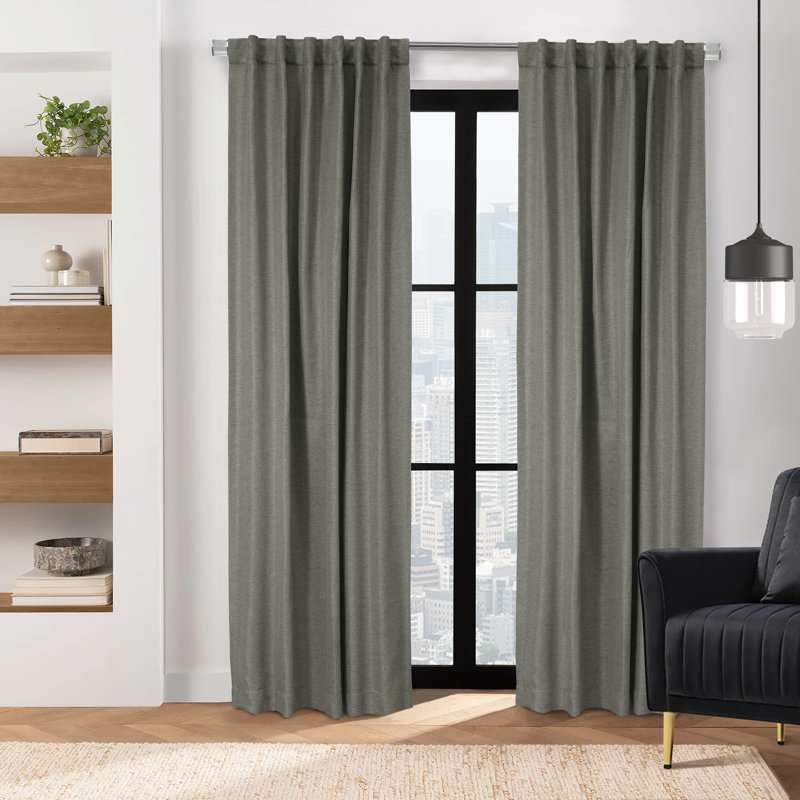 Room Darkening Single Curtain Panel, 52" W x 84" L, Charcoal