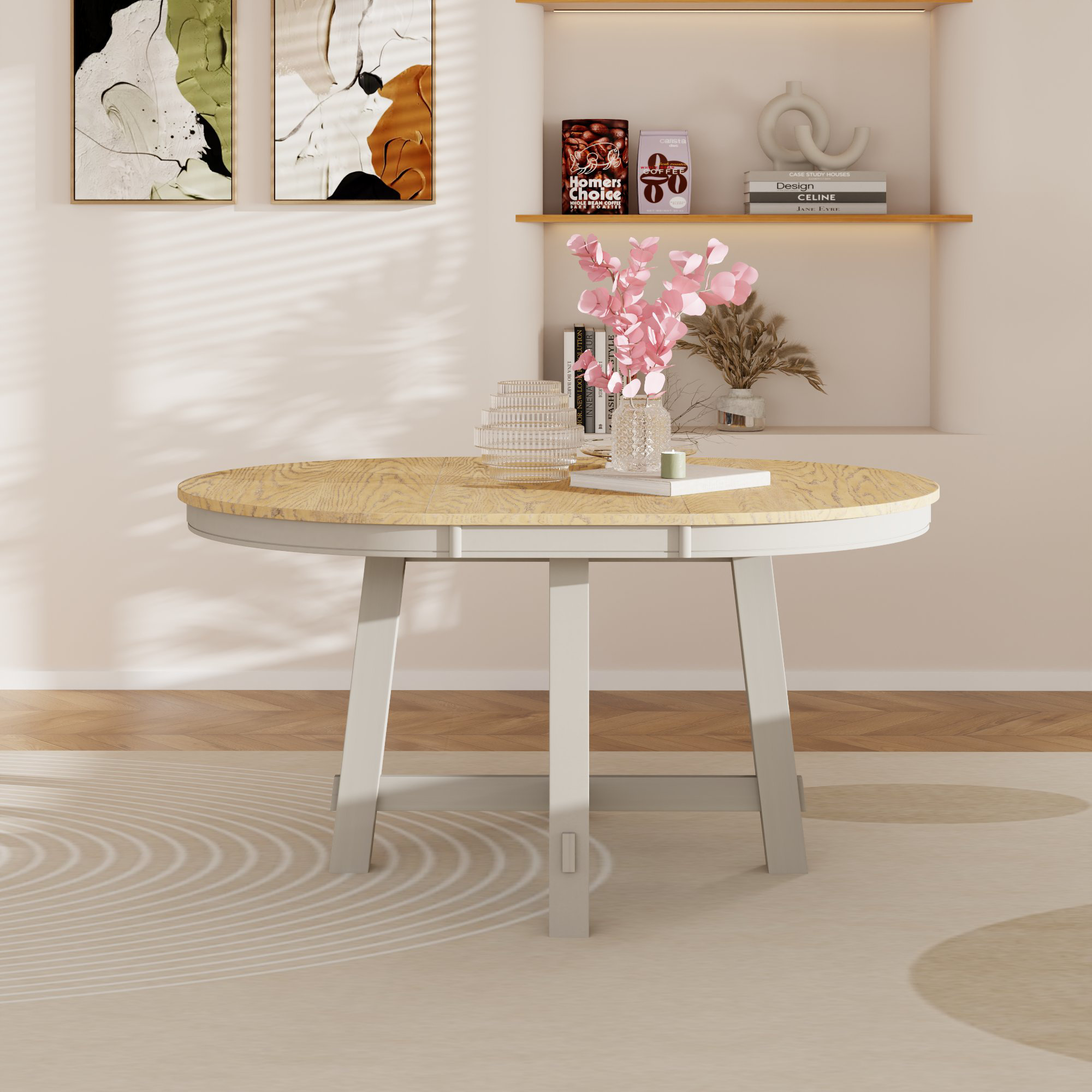 Oliver Kaizlynn Extendable Round Dining Table, Up to 6 Seats, X