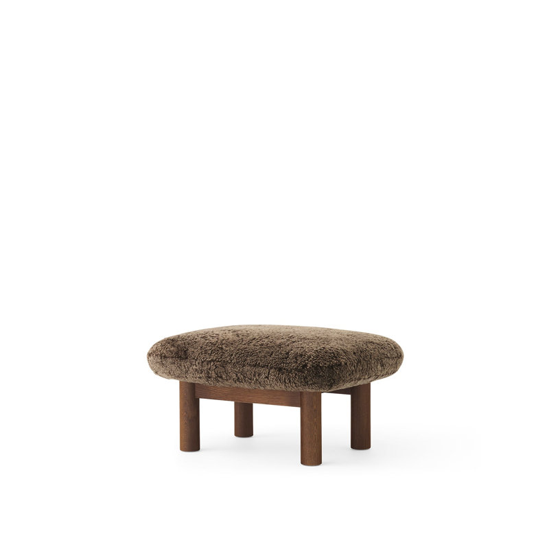 Brasilia Ottoman, Natural Oak, Sheepskin Sahara