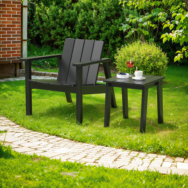 Highland Dunes Low Patio Chair With Side Table Combination,HDPE | Wayfair