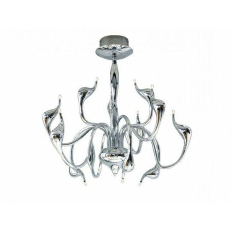 Snake 12 - Light Unique/Statement Chandelier, Chrome