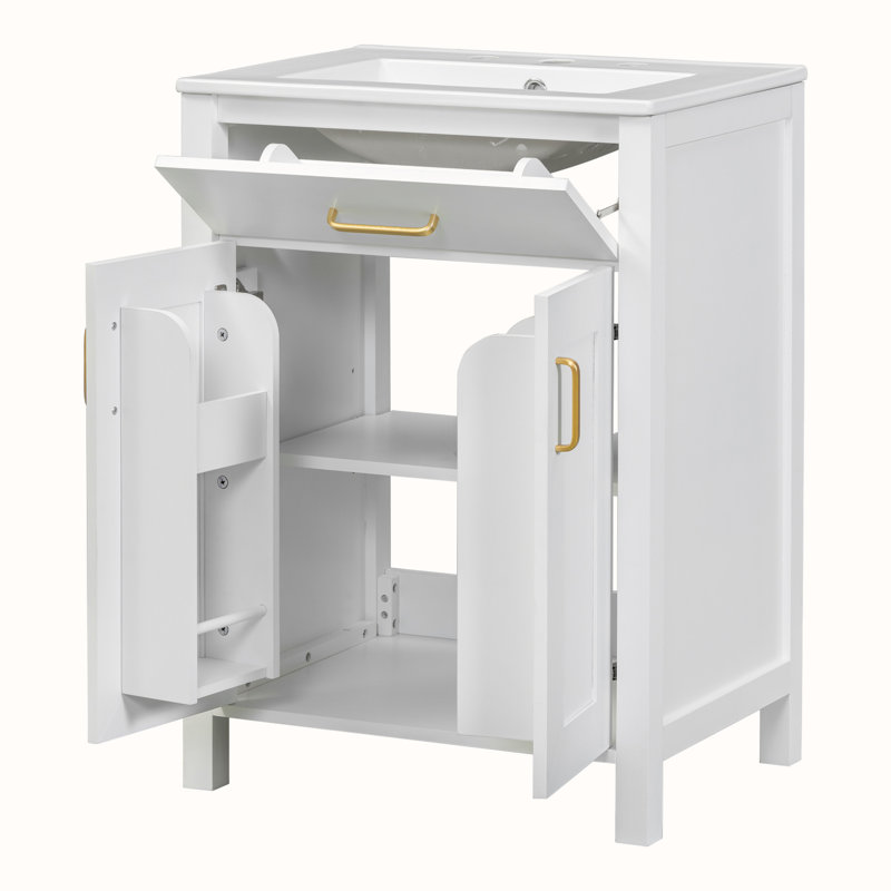 Meuble-lavabo simple avec plateau Yerkes 24,2