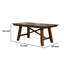 Table de salle à manger rectangulaire 72 pouces Cristal, bois d'acacia massif, brun chêne foncé