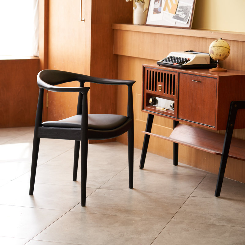 Chaise avec accoudoirs Lailyn, Noir