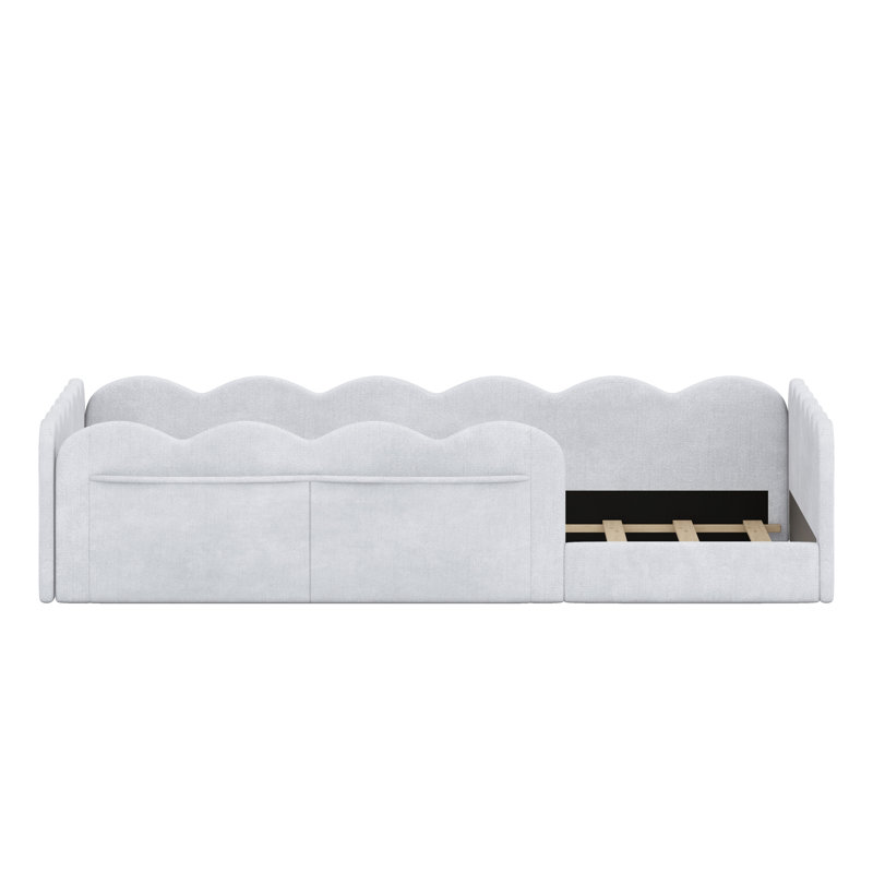 Lit tapissier moderne, Gris clair
