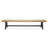 Morones Rectangular Outdoor Bench in Solid Reclaimed Teak with Picnic Style Black Aluminum Legs