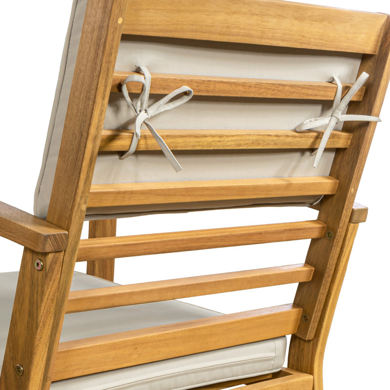 Ensemble de conversation d'extérieur en bois d'acacia 4 pièces Barclay, Gris clair