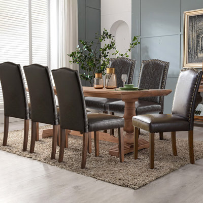 Chaises de salle à manger Devlen, chaises d'appoint de cuisine rembourrées en similicuir moderne, chaise de salle à manger Farmhouse