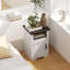 Ensemble de 2 tables d'appoint rustiques avec porte de grange et tablette ouverte, blanches