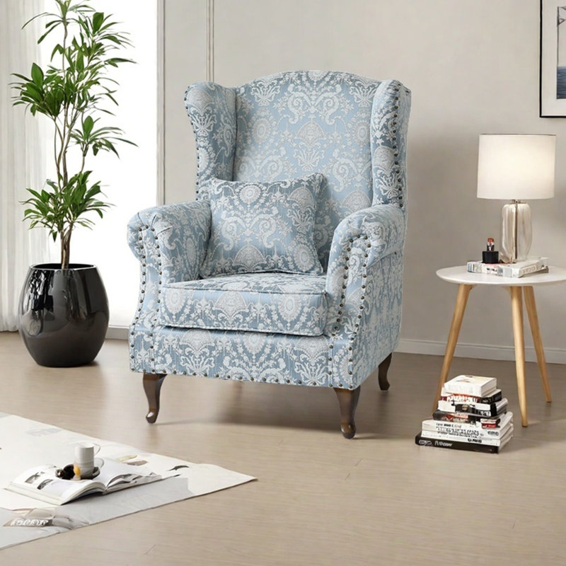 Chenille jacquard et fauteuil inclinable clouté, Champagne
