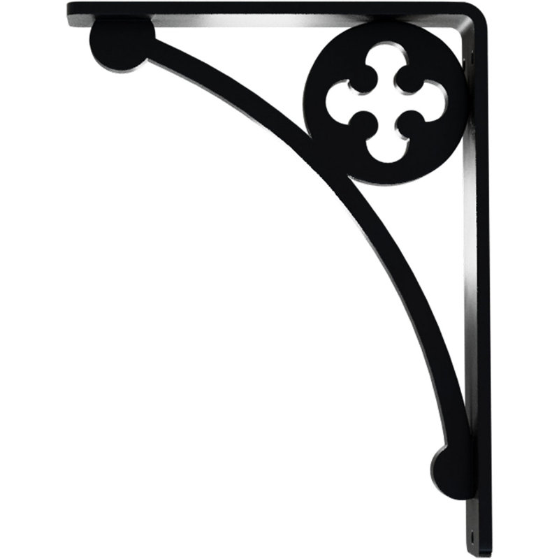 Support en fer forgé Crawley, H 8 po x l 1,5 po x P 5,5 po, Noir