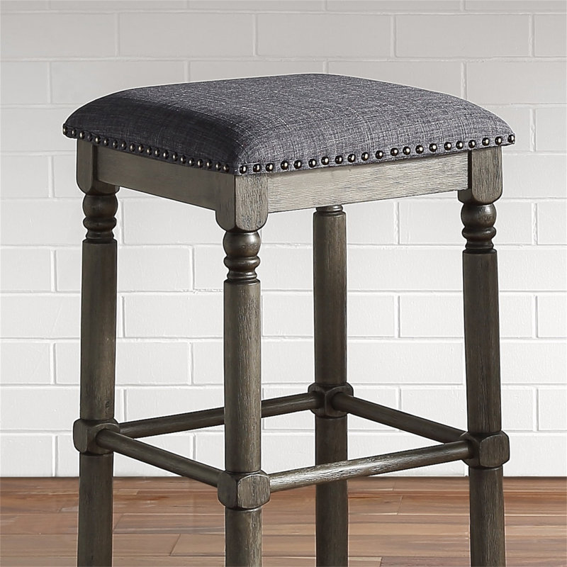 Tabourets de bar en bois Arnhem, ensemble de 2, Gris, Gris