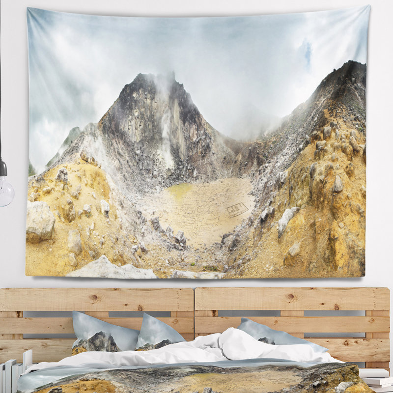 Volcano Panorama avec tapisserie ciel dramatique, H 78 po x l 92 po