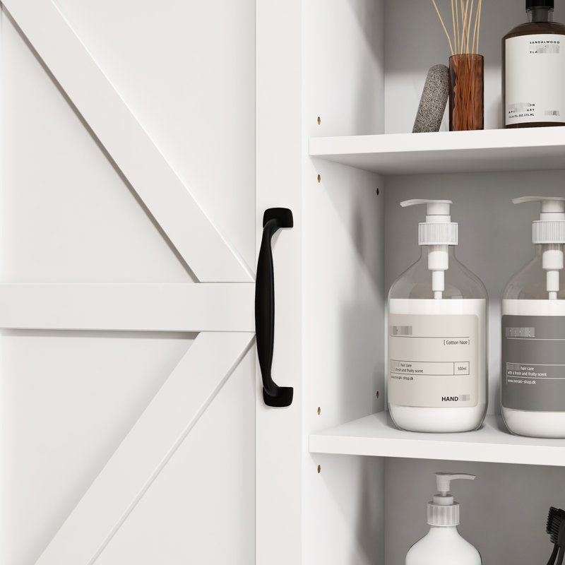 Armoire au-dessus de la toilette avec style, tablette réglable, blanche, pratique avec économiseur d'espace