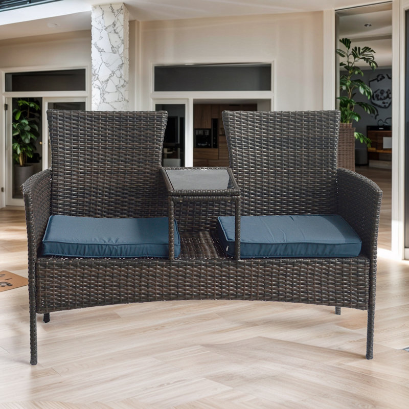 Banc d'extérieur en résine Tatiyona, Gris