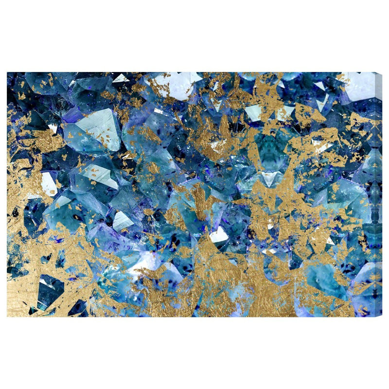 « caicosglam abstract »-reproduction d’impression sur toile tendue, H 16 po x l 24 po x P 1,5 po