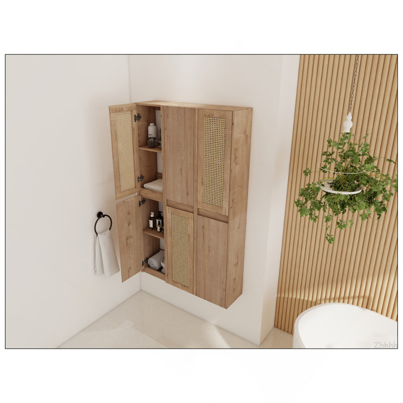 Armoire latérale de salle de bain 36 po, 6 portes à fermeture douce, montage flottant, 00512IMO * 3-00112IMO * 3 (KD-Packing)