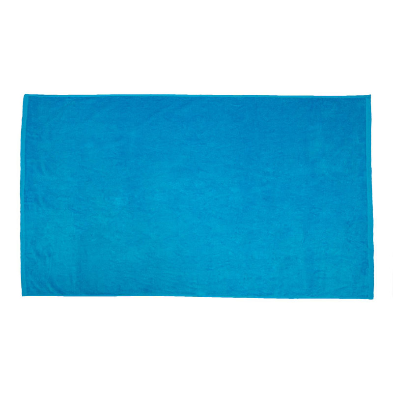 Velour 100% Cotton Lightweight Beach Towel, Aqua