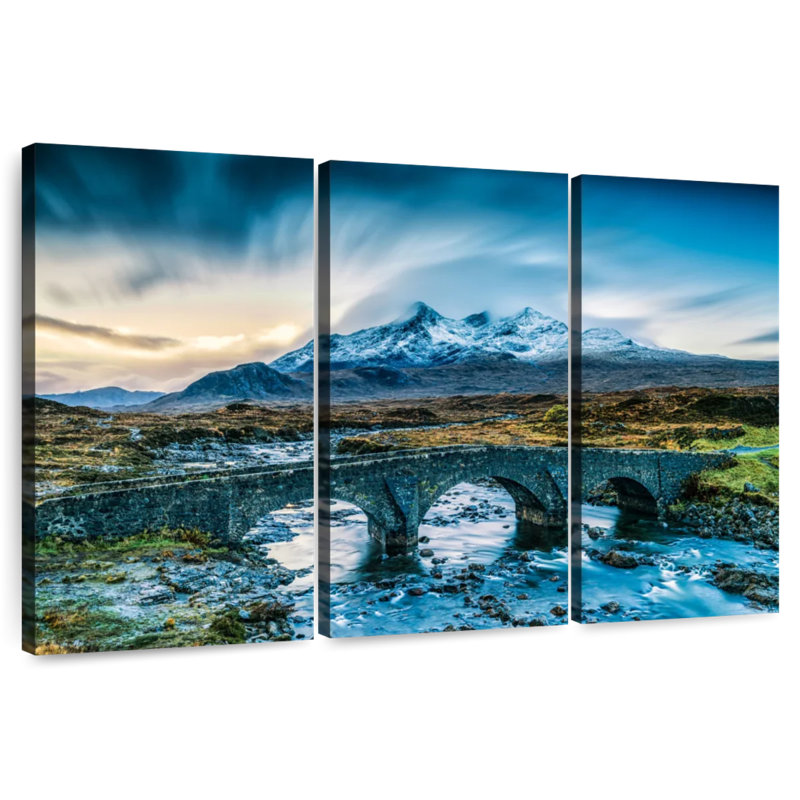 Lilie Sligachan Bridge And Cuillin Hills, 20" H x 33" W