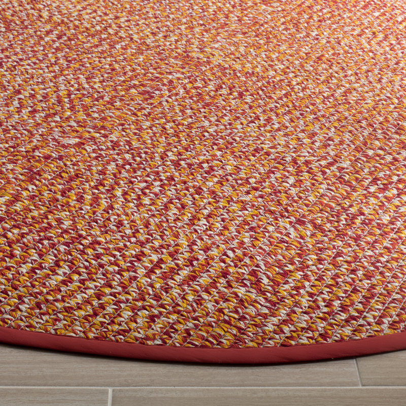Figuig Hand Woven Cotton Abstract Rug, Round 6'