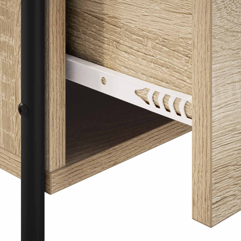 40 cm W Galvanised Steel Bedside Table