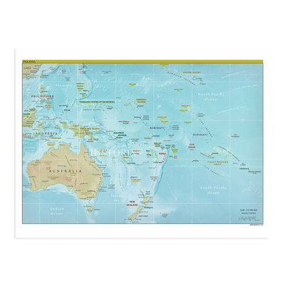 Carte de l'Océanie 2021 sur papier