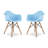 Modholic Eiffel Armchair With Wood Legs, Blue-424585844-437147558