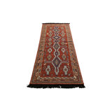 Rug & Kilim’S Tribal Runner In Red And Blue Geometric Pattern