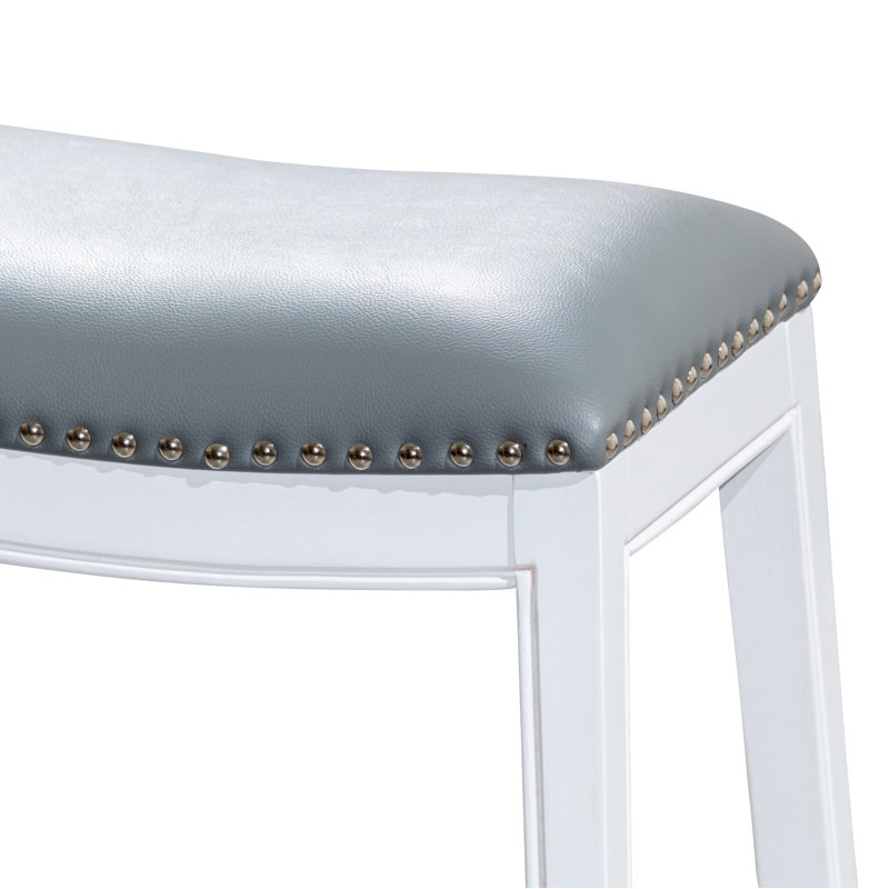 Tabouret Elowen, Blanc / gris, Tabouret de bar (siège d'une hauteur de 30 po)