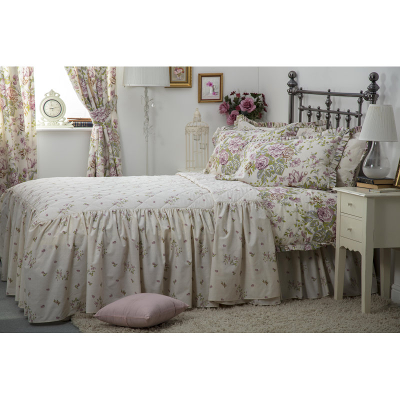 Rose Boutique Cotton Blend, Polyester Floral Bedspread, Single Bedspread