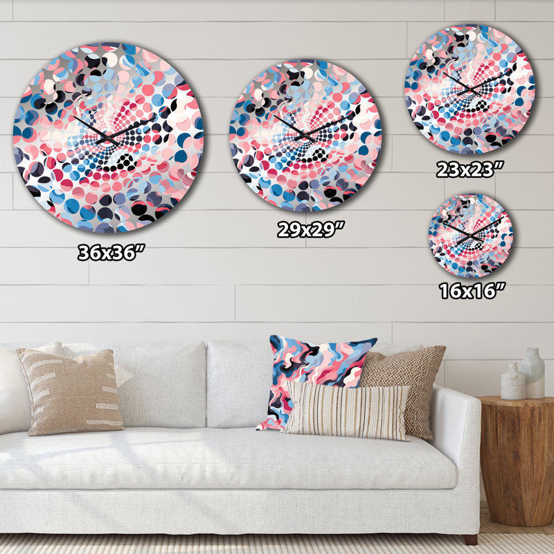 Horloge murale rose tendance Camo, Très grand