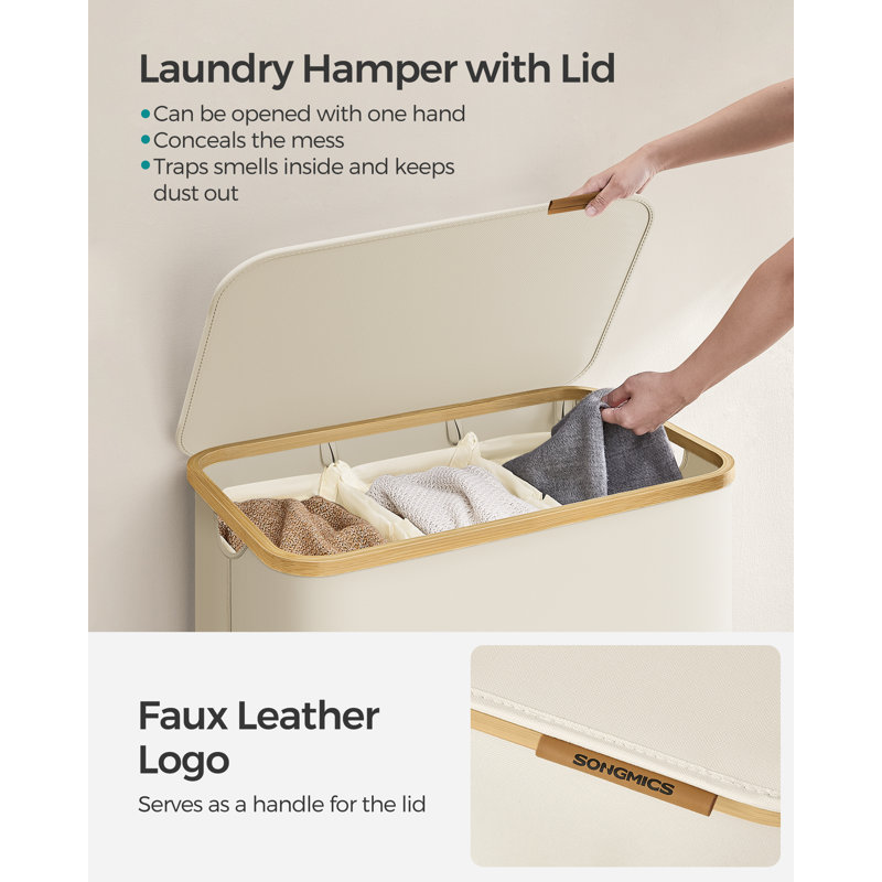 Laundry Hamper with Handles, Grey