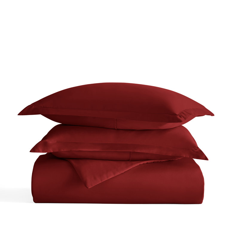 Super Soft Microfiber Duvet Cover Set, Twin Duvet Cover + 1 Sham, Burgundy