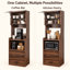 Grande armoire à café avec huche, station de café verticale avec tablette à micro-ondes et organisateur d'épices pour petits espaces
