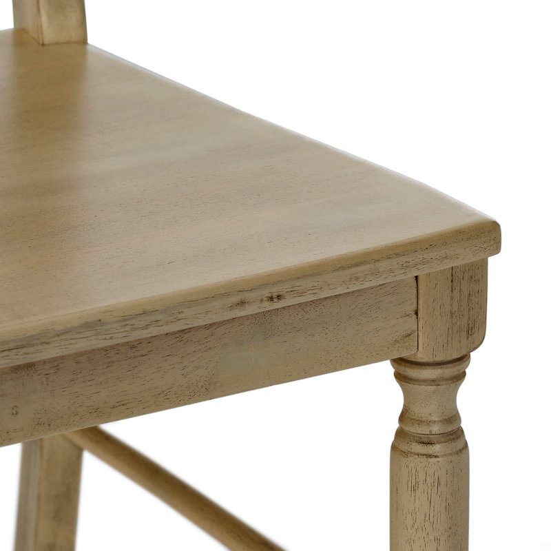 Acacia Wood Dining Chairs, 2-Pcs Set, White