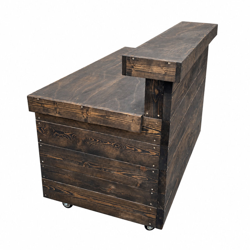 Comptoir de bar d'extérieur en bois rustique avec tablette de rangement, 5 pi x 30 po