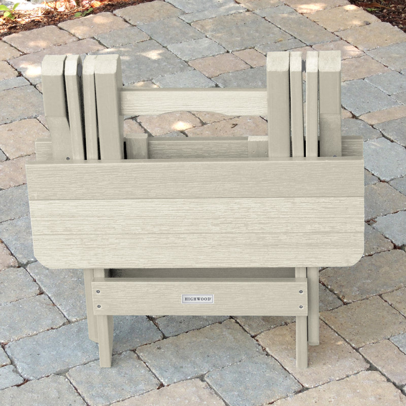 Rectangular Folding Outdoor Side Table , 20'' in. W 14'' in. D, Whitewash