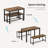 Industrial Bar Table Set with 2 Benches, Rustic 43.3" Counter Height, Space-Saving