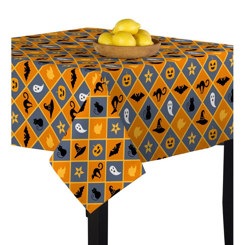 Mcdaniel Halloween Argyle Tablecloth, 54" W x 54" L