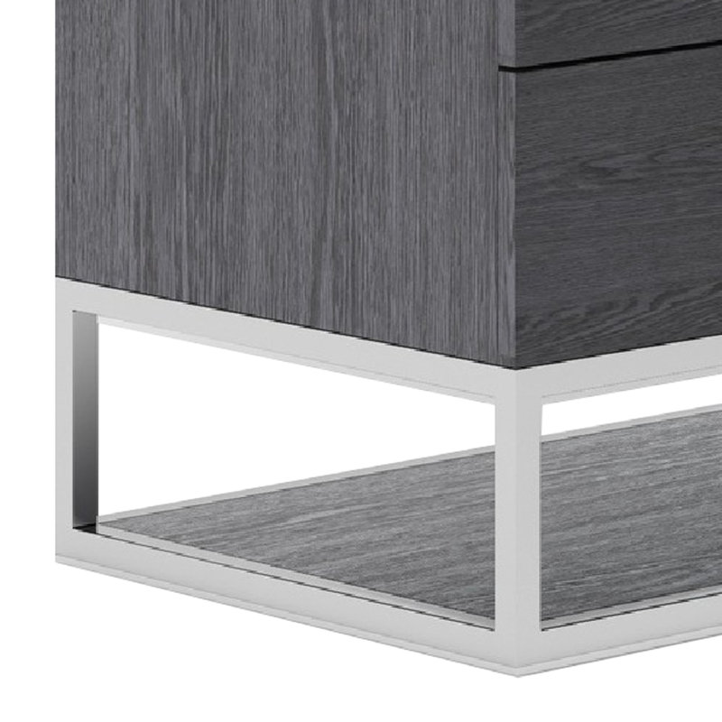 Commode 3 tiroirs Heloise, Gris foncé