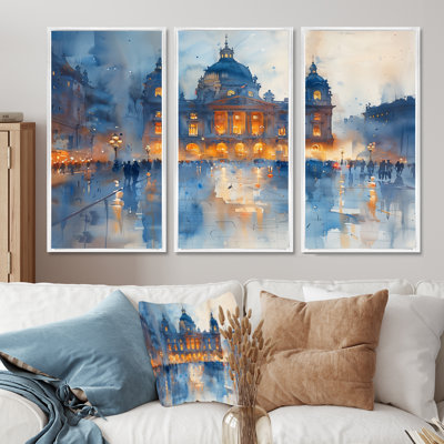 Ensemble de salon bleu et blanc Opéra à Paris - Opéra