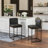 26" Modern Faux Leather Counter Stools Set of 2, Grey with Golden Base-1043610536-1043610195