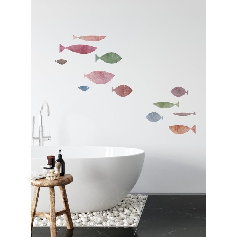 Adhésif décoratif école de poisson, Coucher de soleil, H 14,5 po x l 5 po