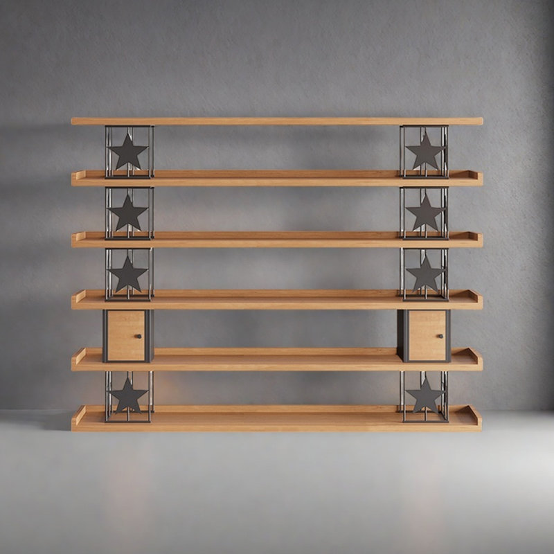 Useful and good-looking bookcase, (6 Shelves) 70.8"H x 78.7"W x 13.7"D, Brown/Black