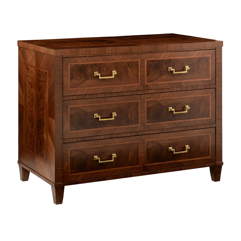 Commode double en bois massif à 3 tiroirs 47 po
