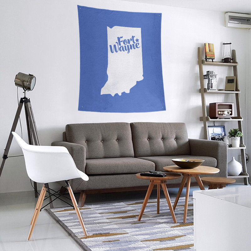 Tapisserie de Fort Wayne, Indiana, H 60 po x l 51 po, Bleu
