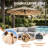 6-Person Outdoor Rectangular Patio Dining Set With Umbrella And Stackable  Chairs-2120167975