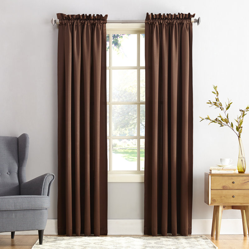 Panneau de rideau obscurcissant en polyester Millen, Chocolat, l 54" x L 108"